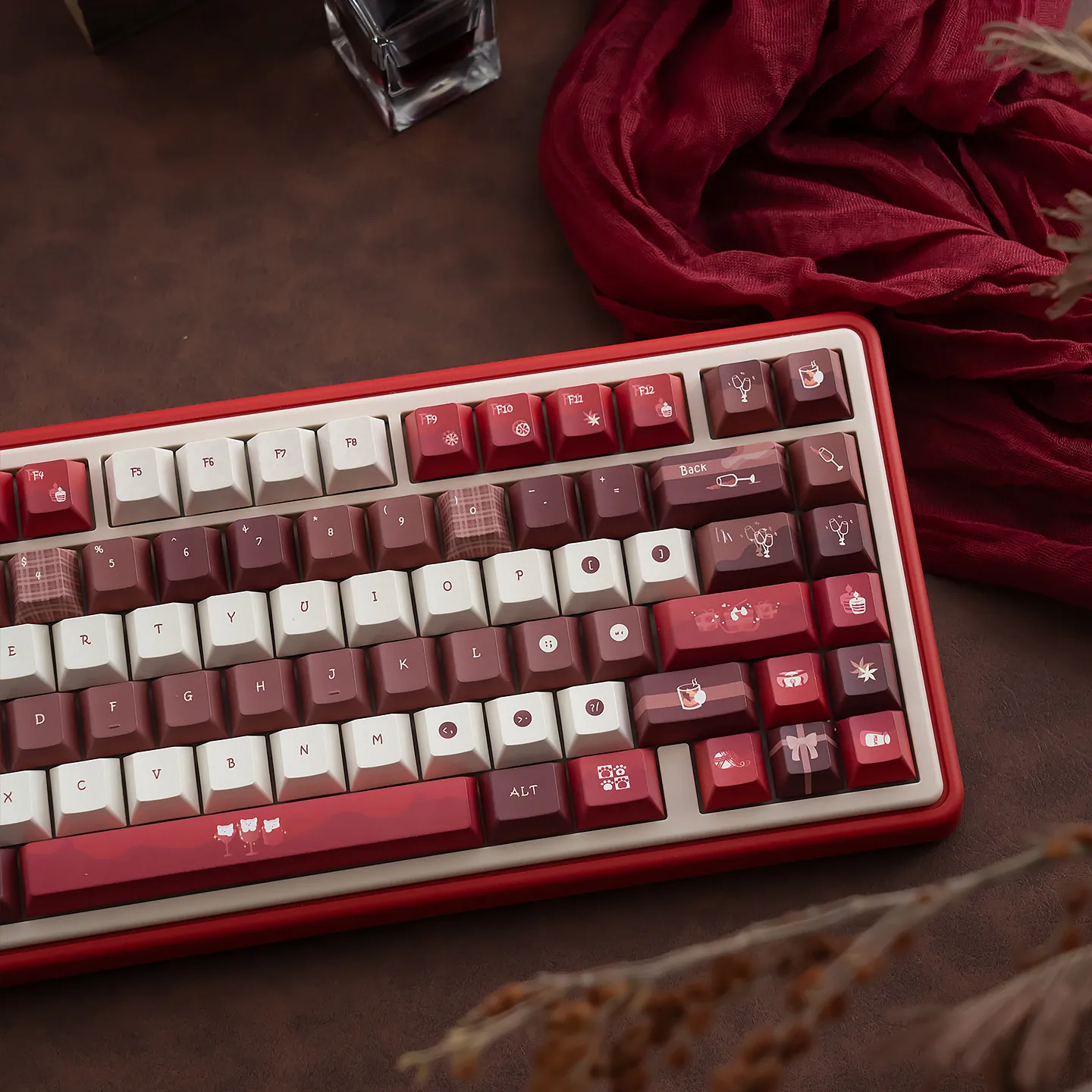 Teclas PBT Gato y Cereza para Teclado Mecánico 60% a 100%