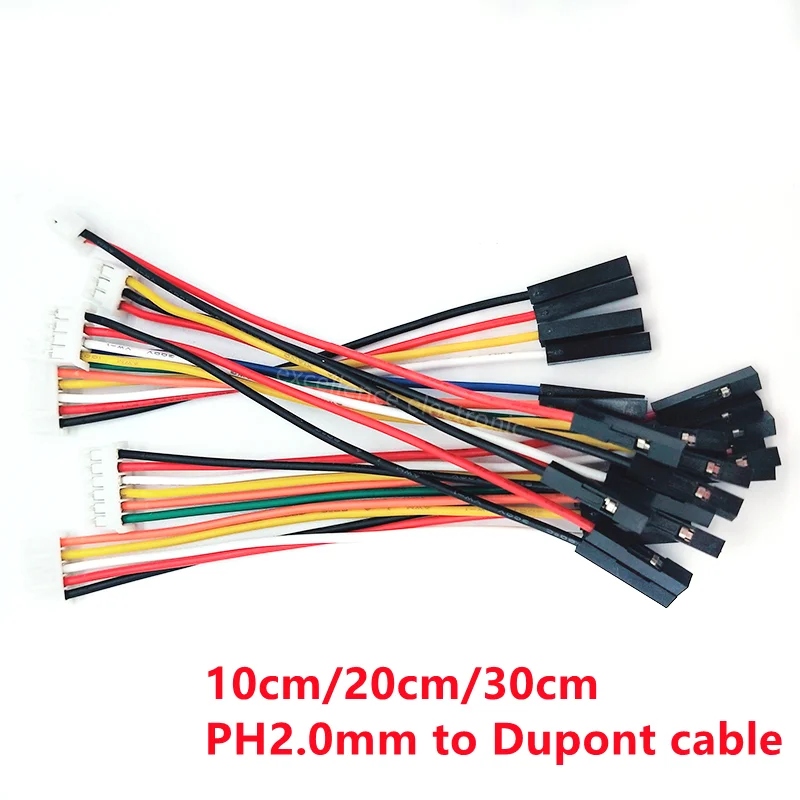 Detalle del conector PH2.0 y calibre del cable