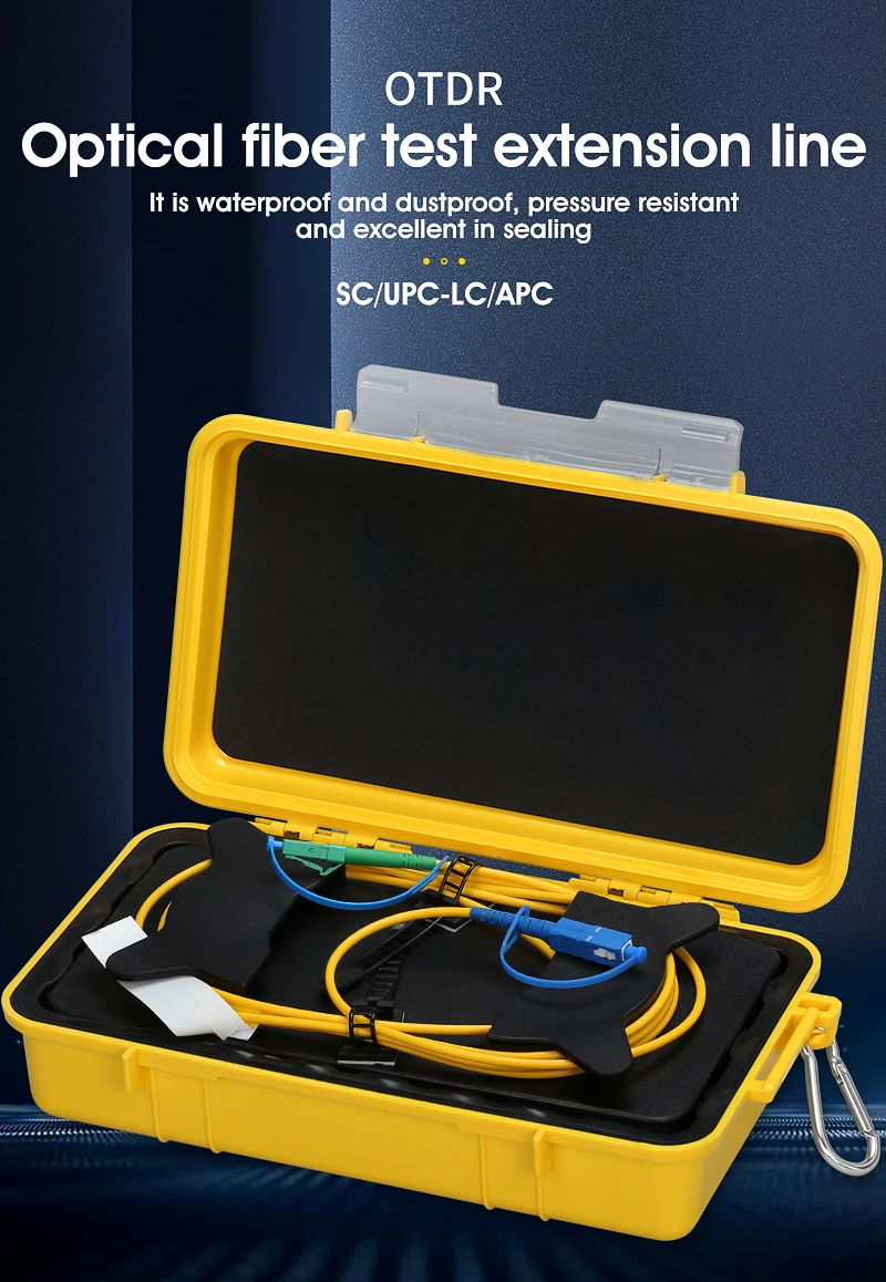 Caja de lanzamiento OTDR en entorno de cabina
