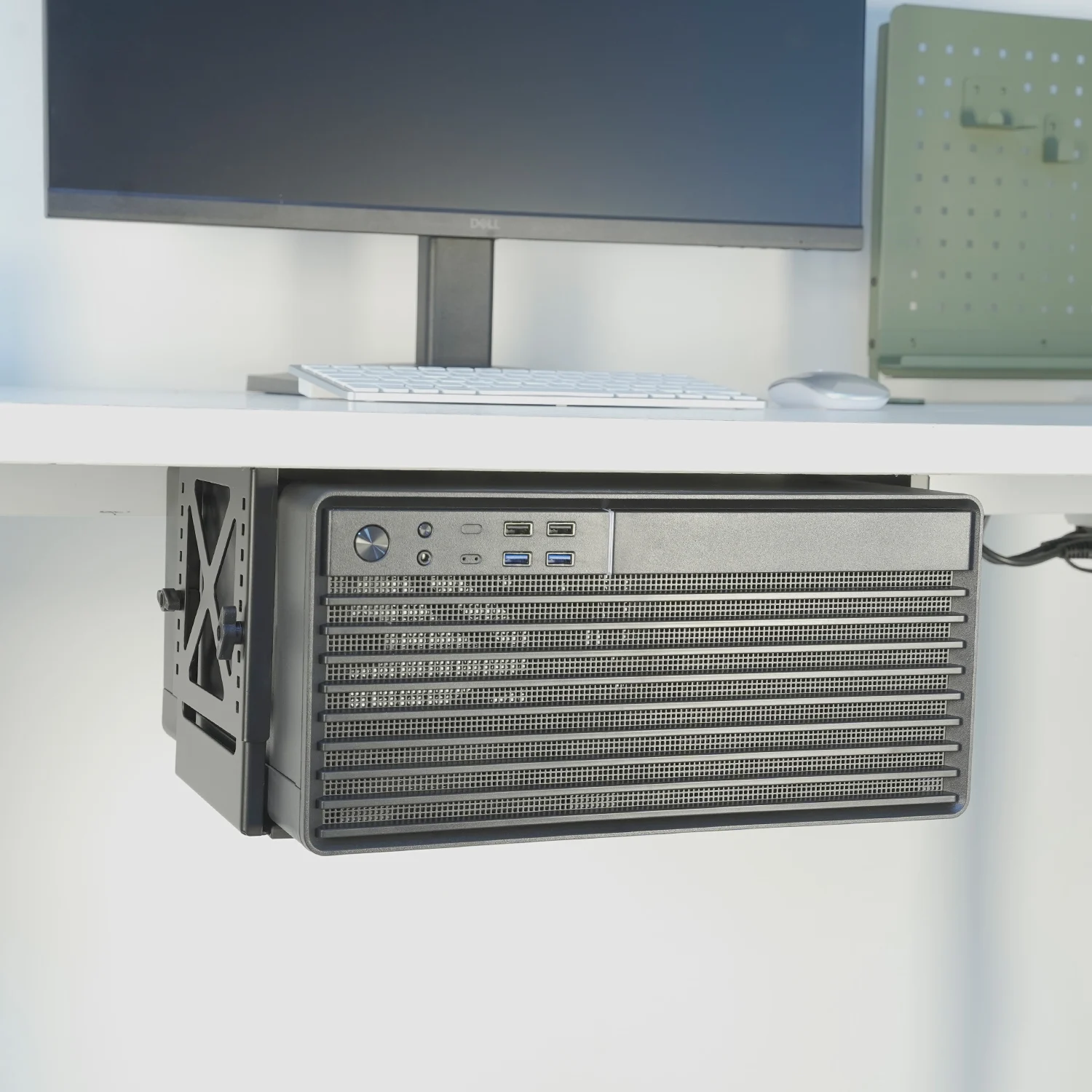 Soporte montaje ajustable bajo escritorio Monzlteck para PC NAS CPU UPS - imagen 4