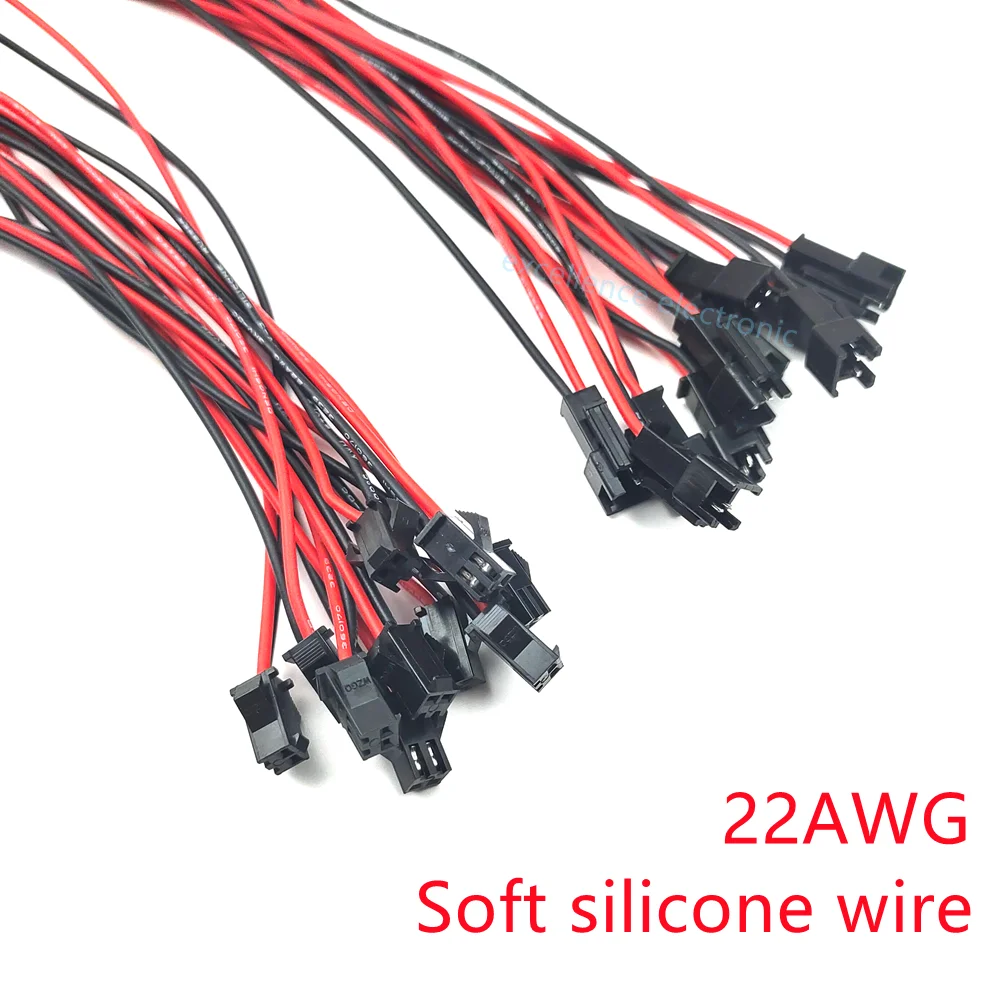 Conectores SM 2P 2,54 mm para Tira LED con cable silicona 22AWG