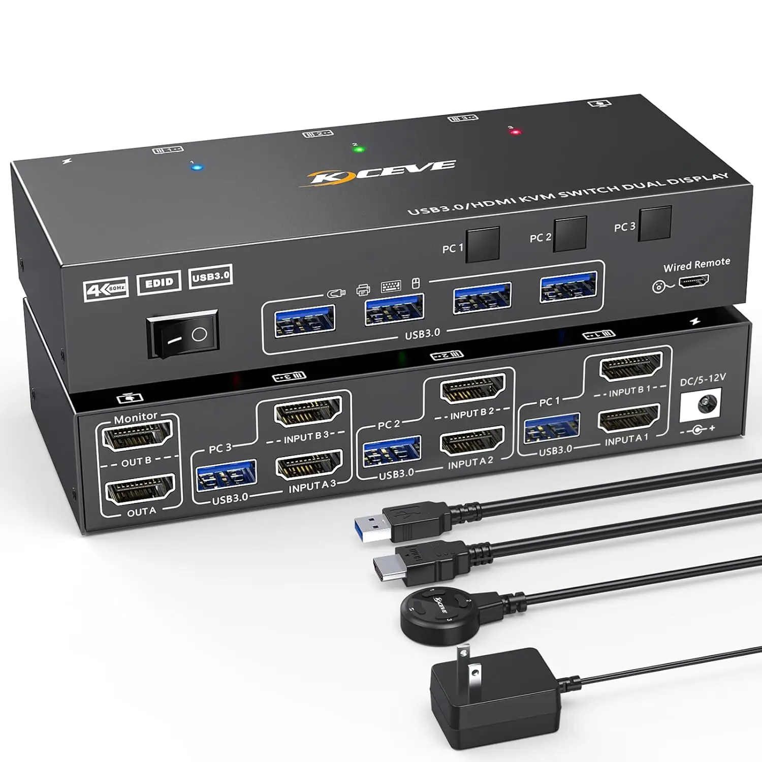 Vista frontal del KVM AIMOS