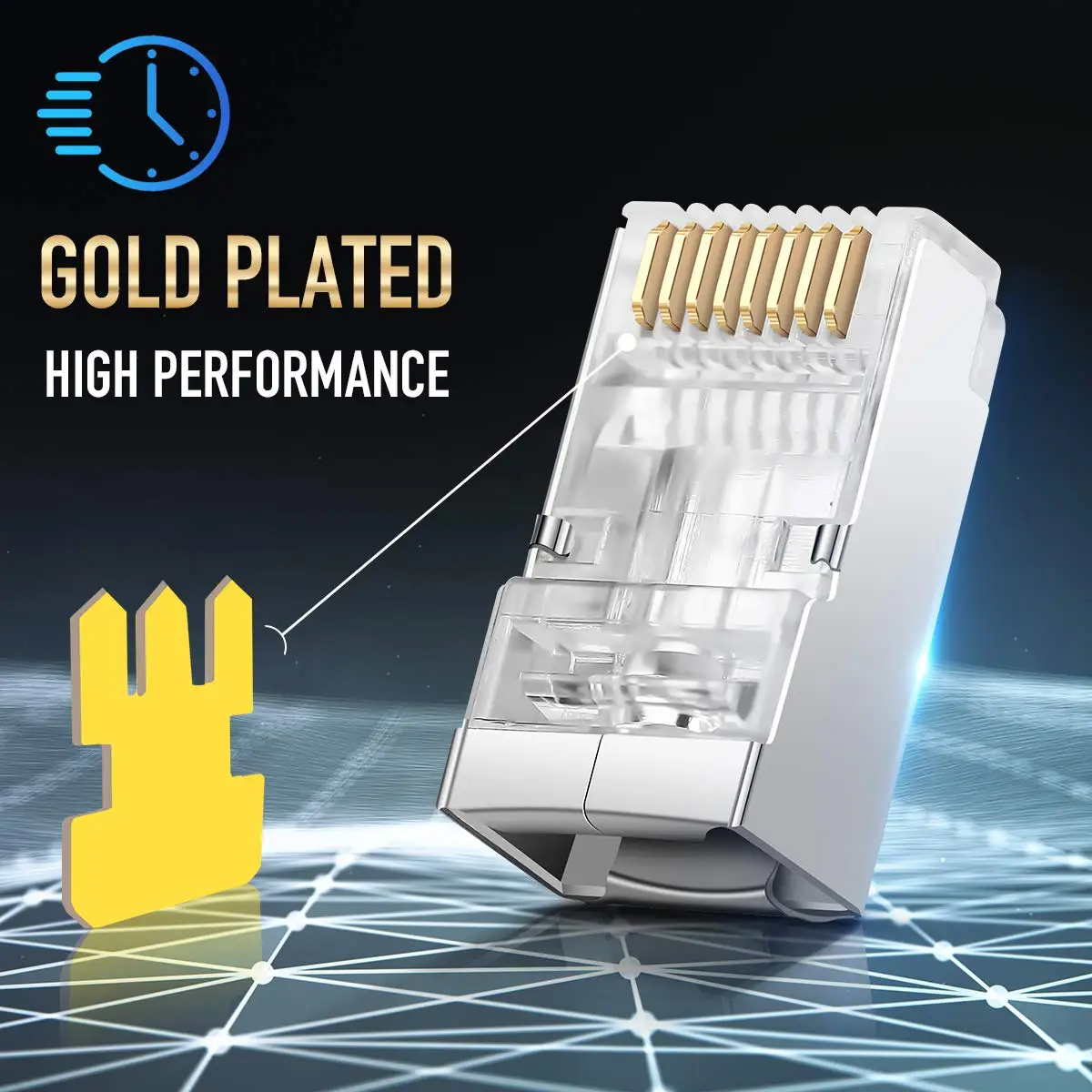 ZoeRax Conector RJ45 Blindado Enchufe Modular CAT5e CAT6 - imagen 5