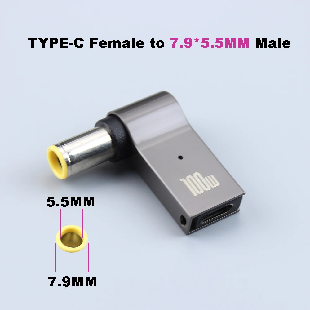 Adaptador USB-C hembra a DC 7,9 x 5,5 mm 100W para portátil - imagen 4