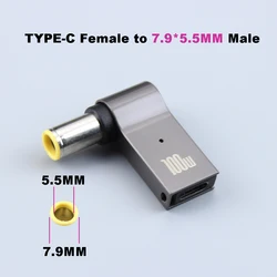 Adaptador USB-C hembra a DC 7,9 x 5,5 mm 100W para portátil