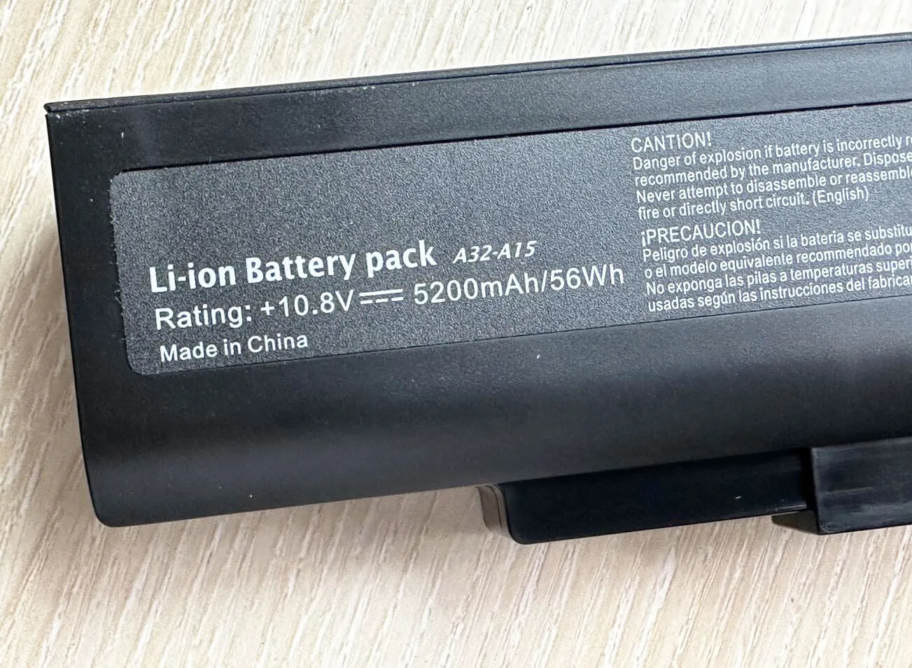 Detalle del conector de la batería