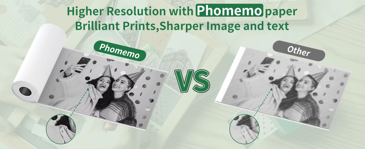 Impresora Phomemo M02 en uso con papel adhesivo