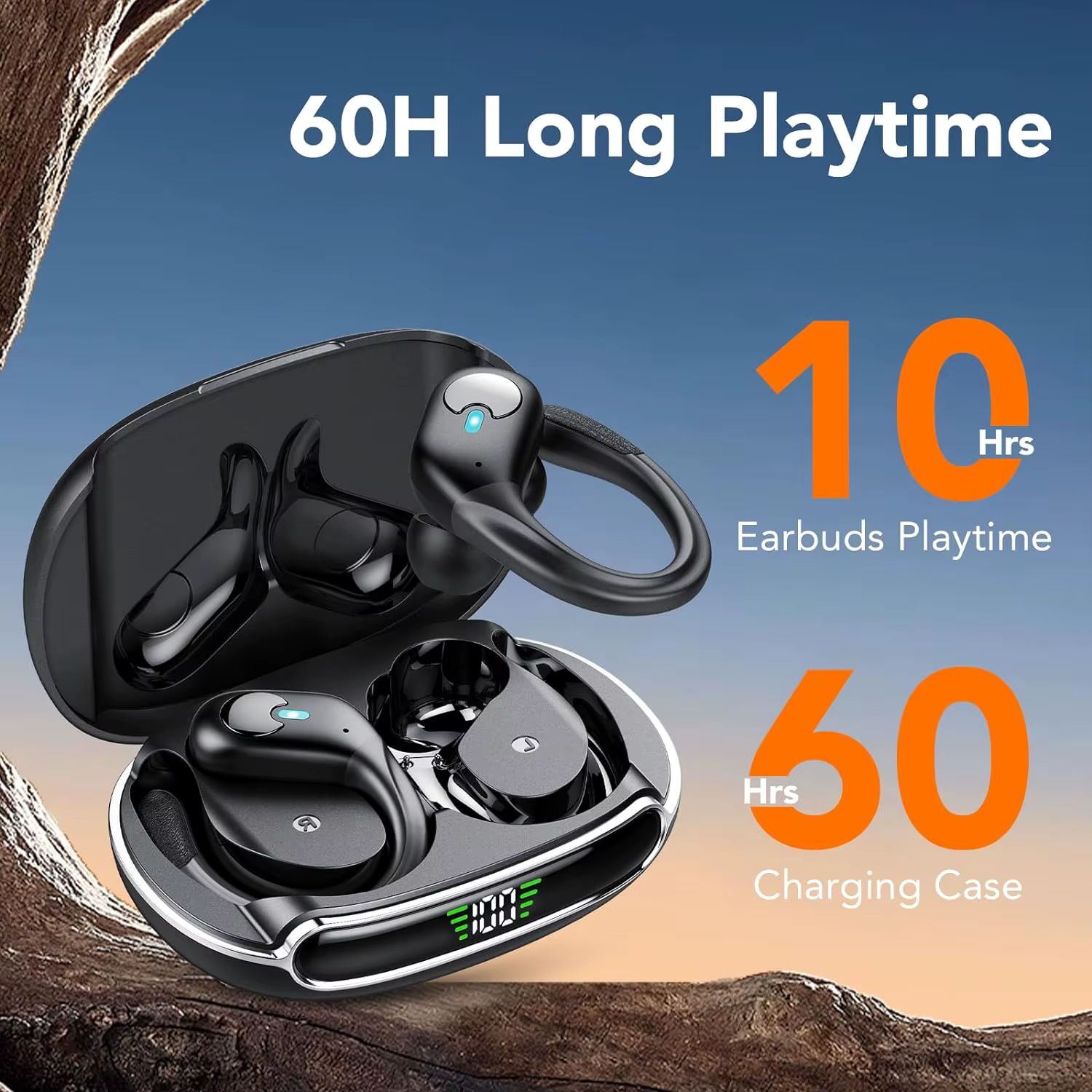 Auriculares Bluetooth con estuche de carga LED