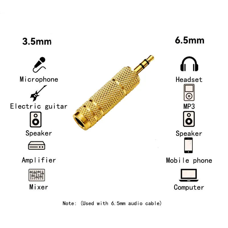 Adaptador Jack 3,5mm Macho a 6,35mm Hembra – Audio