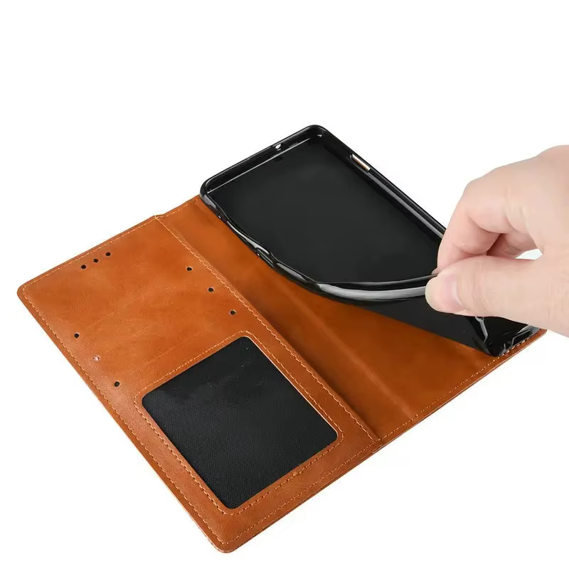 Detalle exterior de la funda magnética para teléfono móvil