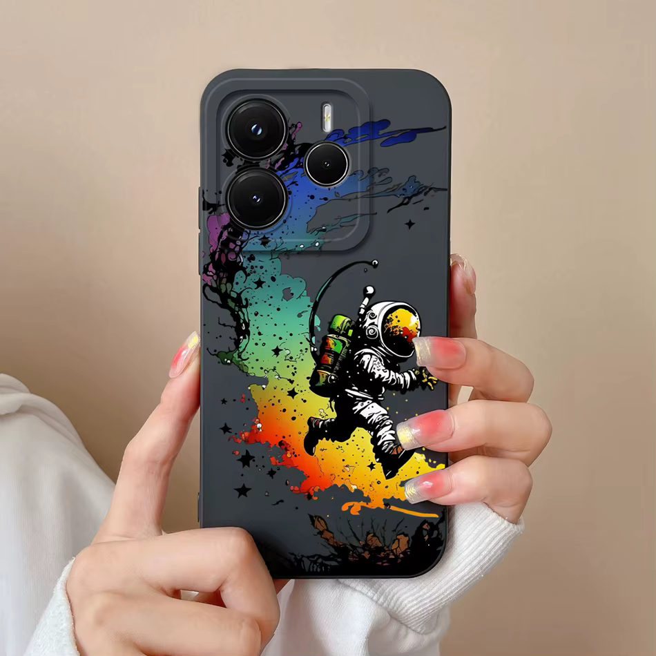 Funda de silicona líquida con diseño artístico para Redmi Note 14 Pro Plus