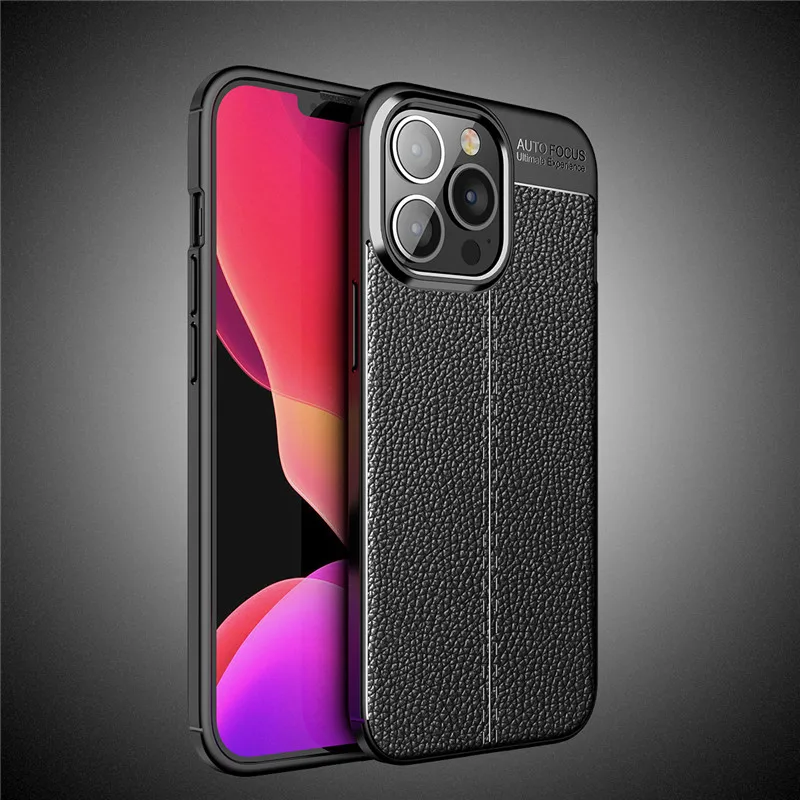 Funda TPU Apple iPhone 13 Pro Max Antigolpes Cuero Suave Trasera