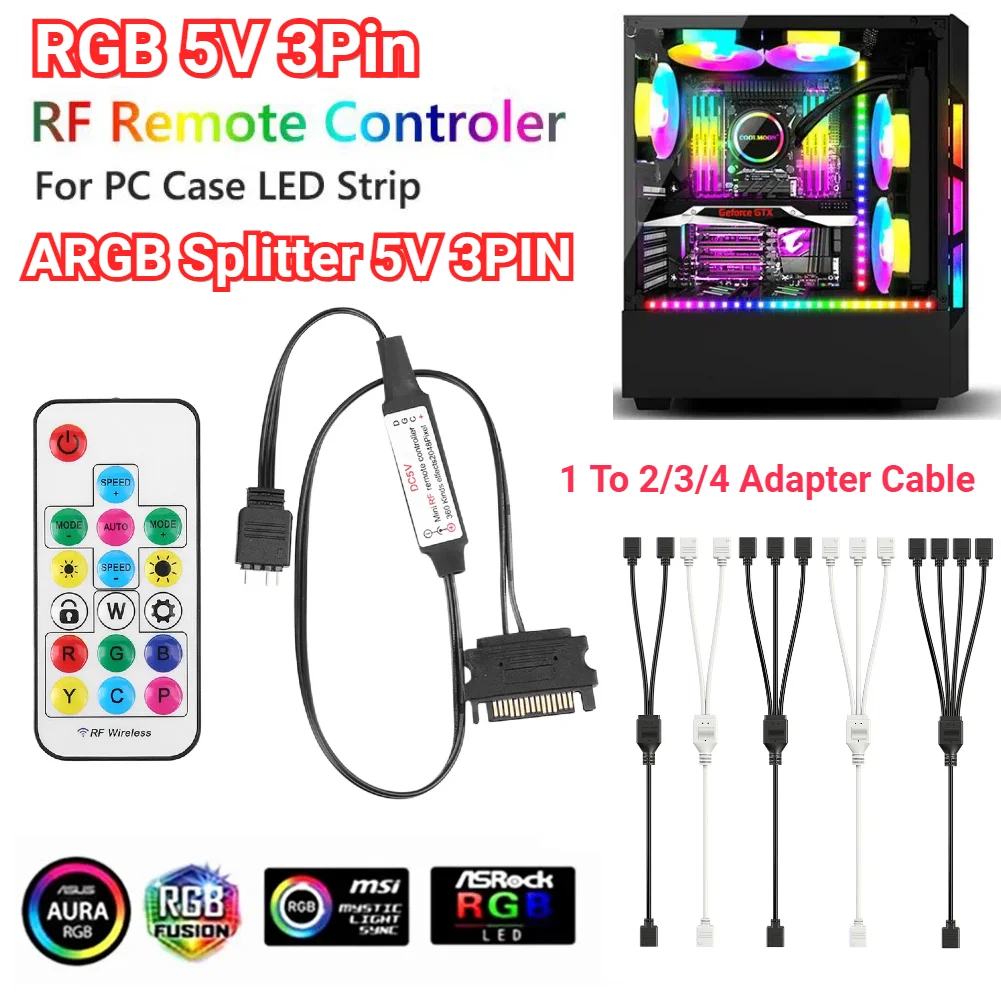 Mando RF 2,4G con Controlador LED RGB para PC Gaming – 17 Teclas - imagen 4