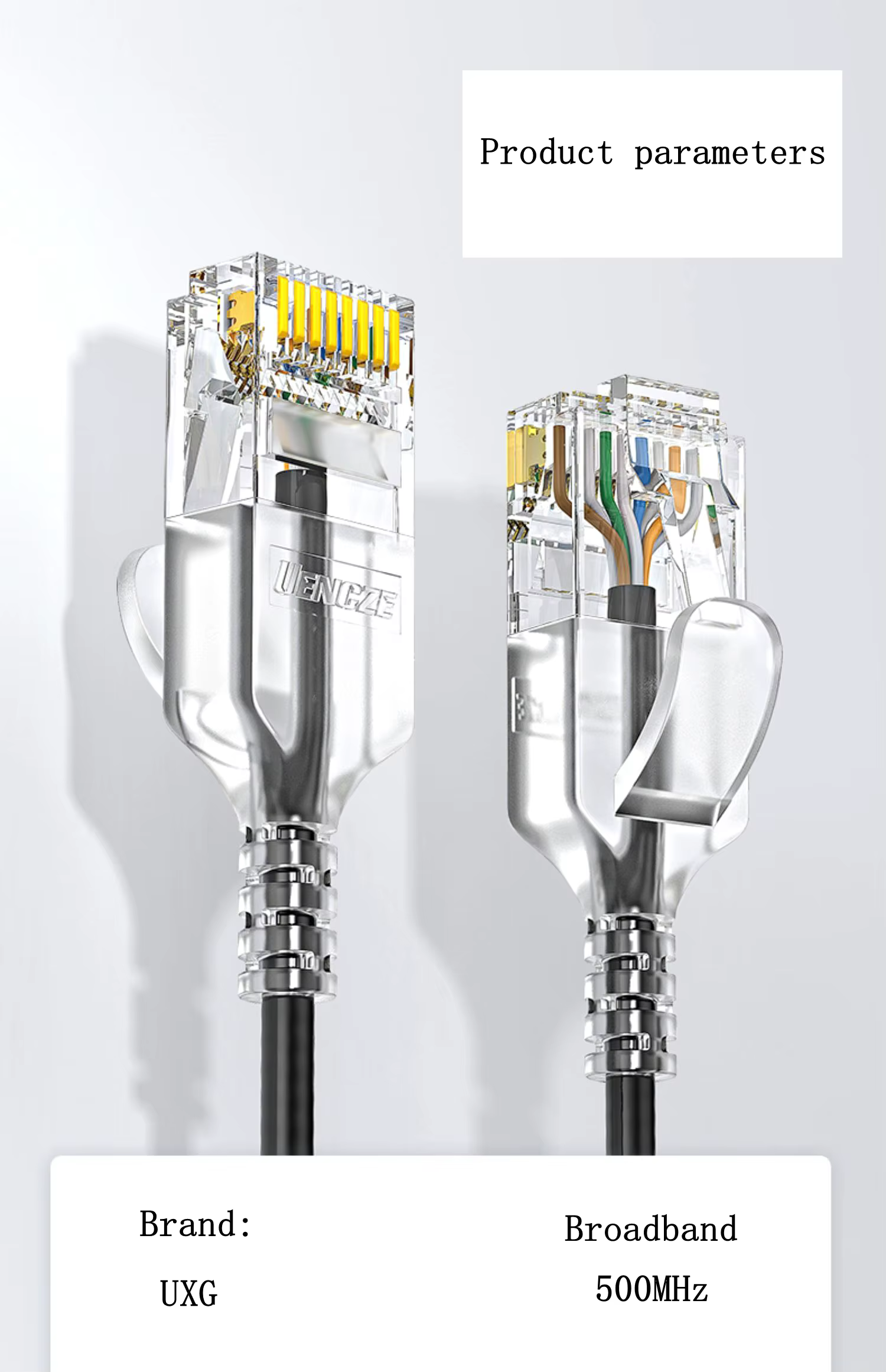 Conectores RJ45 chapados en oro del cable QinMSY