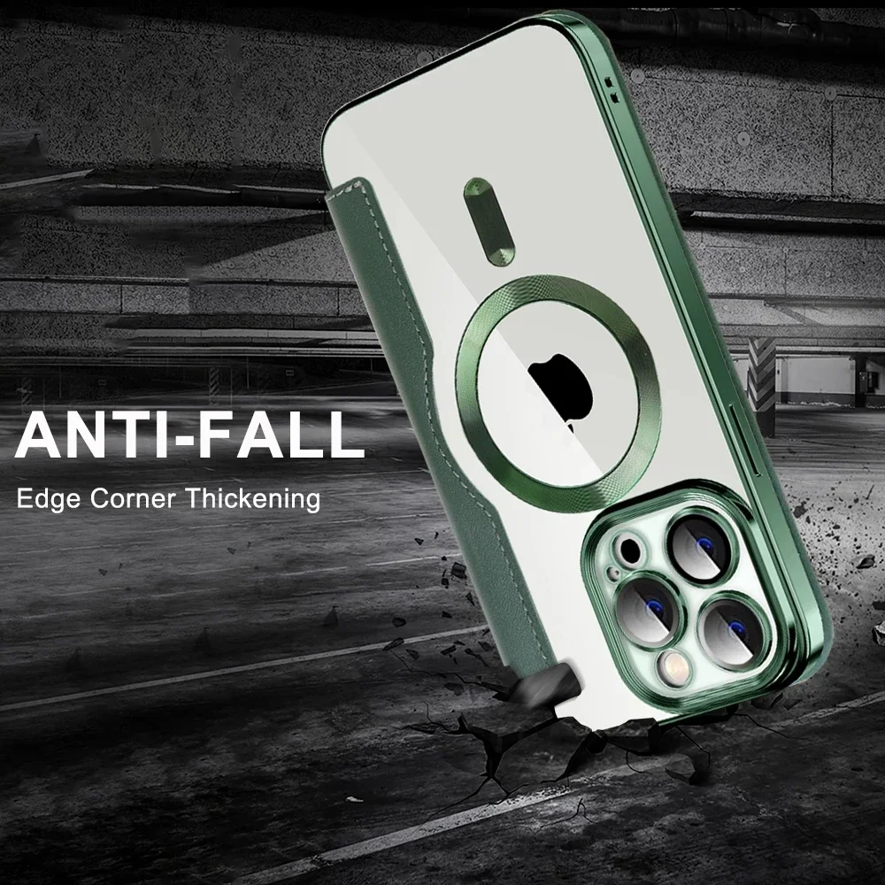 Funda de cuero MagSafe para iPhone 11-16 con tapa tarjetero - imagen 5