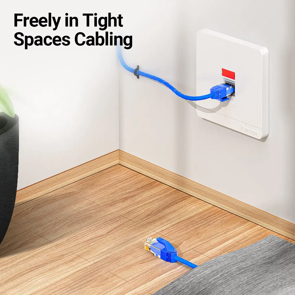 Cable Red Cat6a AMPCOM Ultra Slim – RJ45 UTP Alta Velocidad - imagen 2