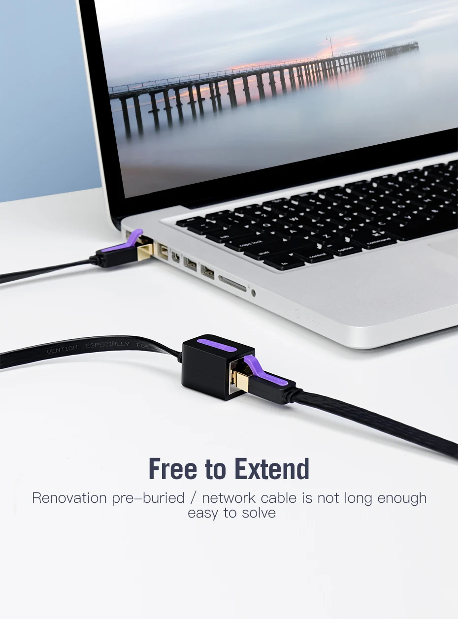 Cable plano Vention Cat 7 en uso doméstico