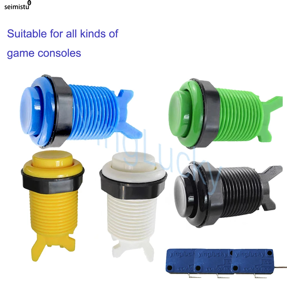 Botón pulsador Seimistu montado en panel de arcade
