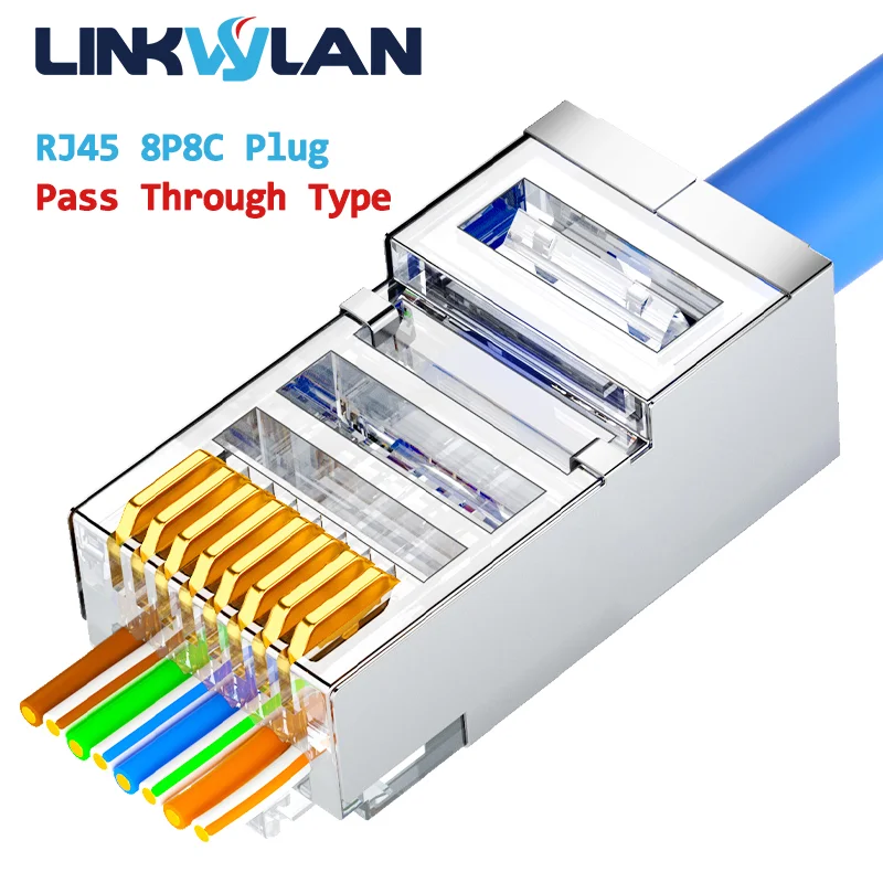 Linkwylan Conectores RJ45 Paso a Través CAT7/CAT6/CAT5e - imagen 4