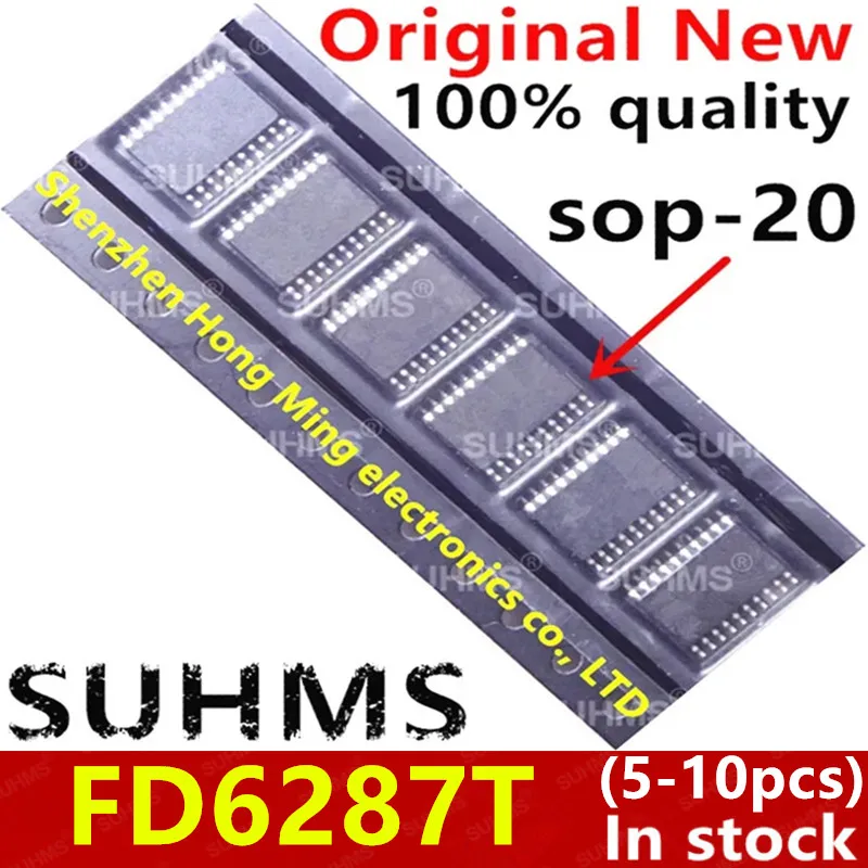 Vista frontal del chipset FD6287T SOP-20
