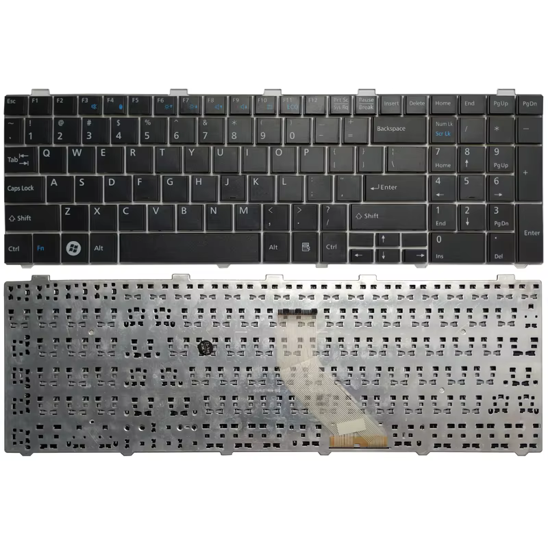 Teclado negro para Fujitsu Lifebook vista detallada de teclas