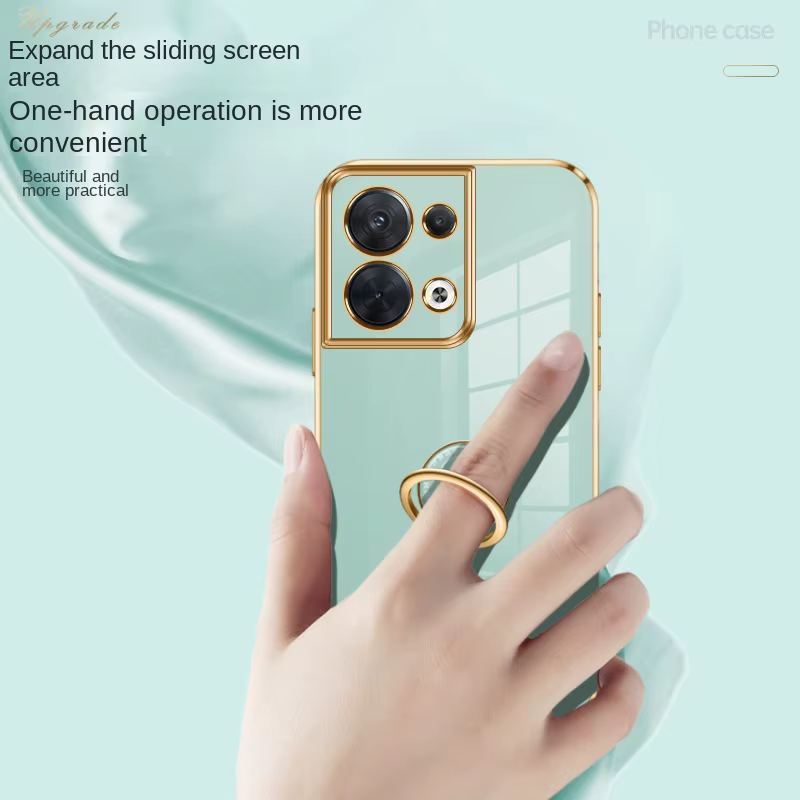 Funda Silicona Oppo Reno 8/13/14 Pro – Marco Dorado con Correa - imagen 3