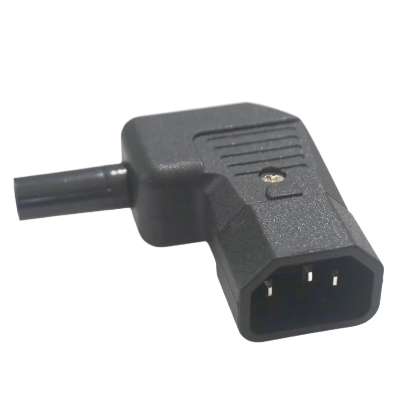 Vista frontal del conector C13/C14 ángulo 90°