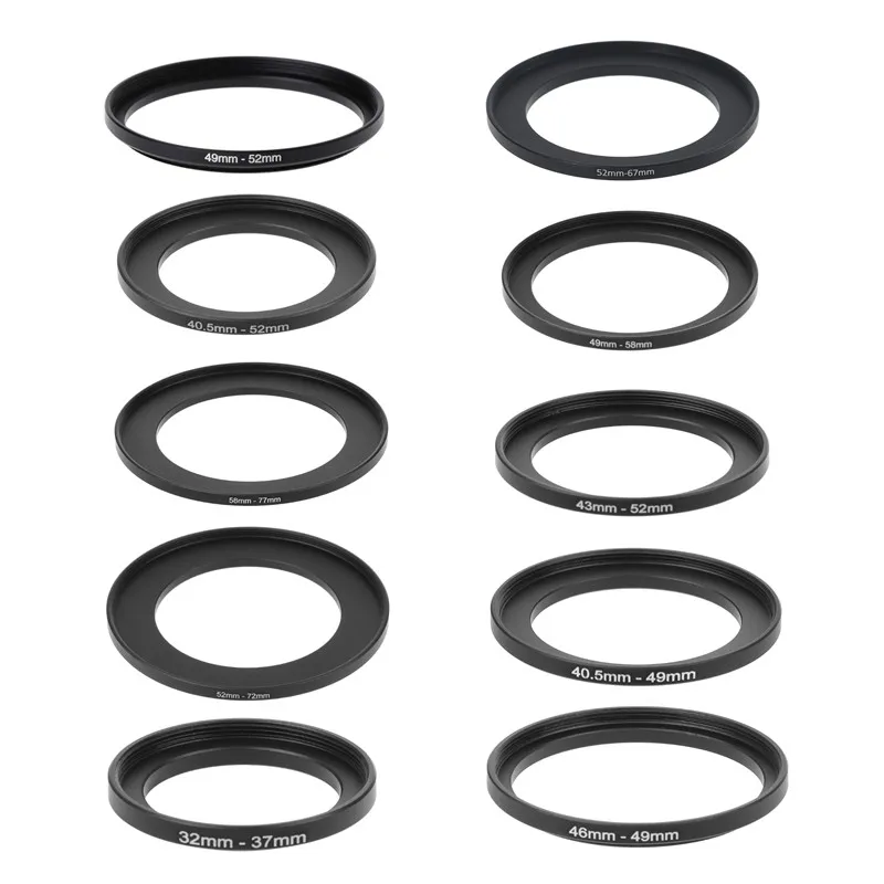 Kit de anillos adaptadores metálicos step-up step-down para filtros de lente