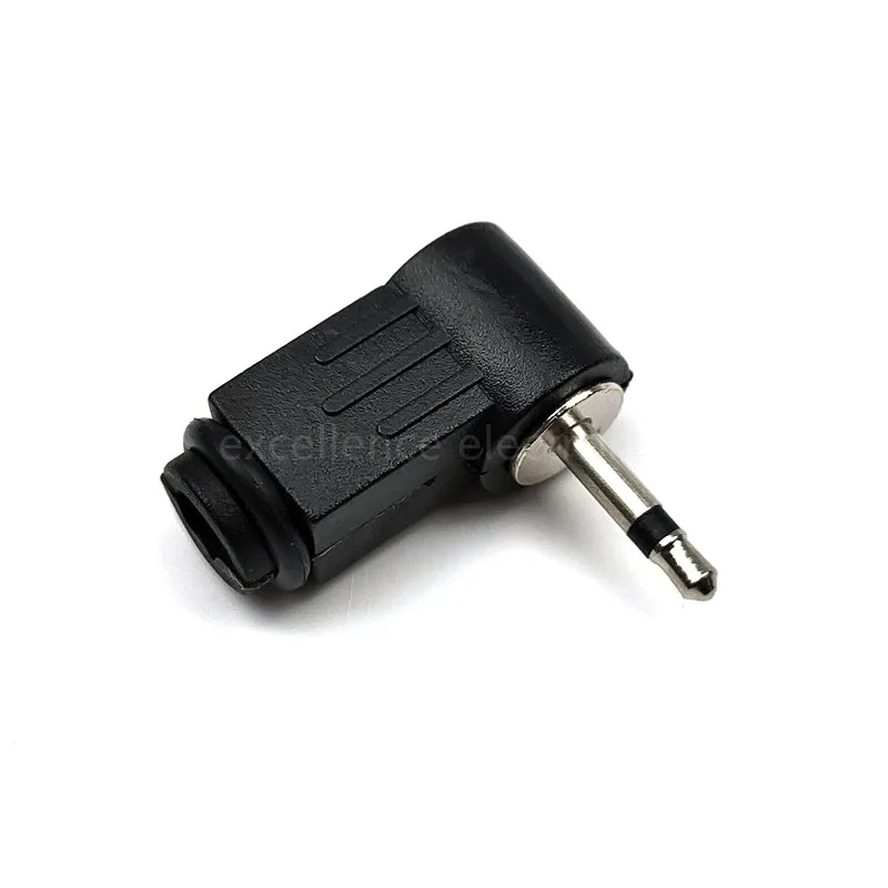 Conector de audio mono 2,5mm tipo cable, vista frontal