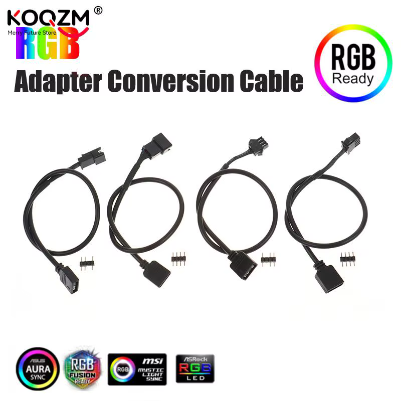 Cable Adaptador RGB para Placa Base, 5 V 3 Pines y 12 V 4 Pines