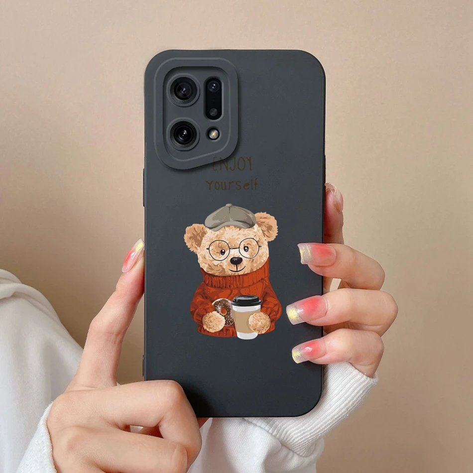 Funda Silicona Oppo Find X5 Pro – Negro Caramelo Anticaída