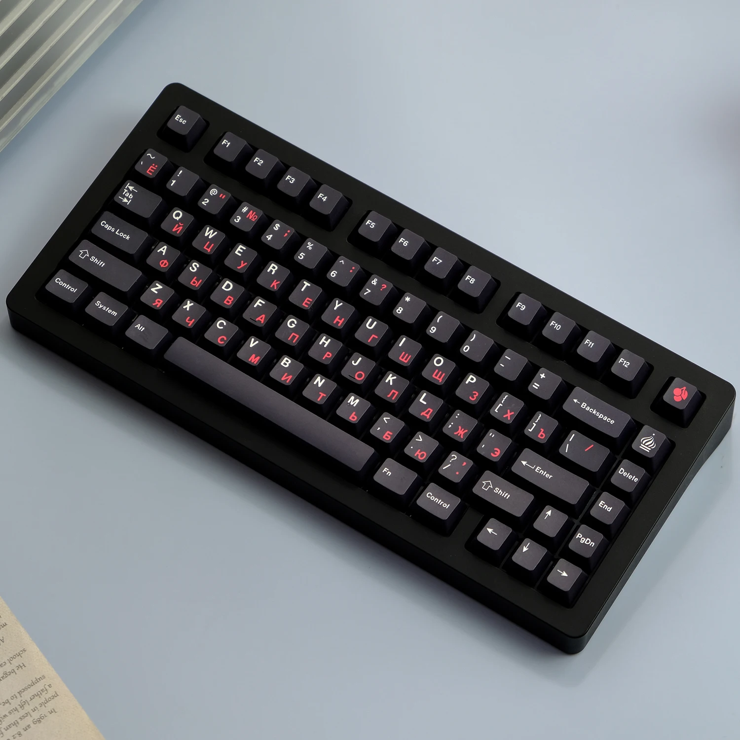 GMK WOB Teclas mecánicas PBT Perfil Cherry MX Negras Rojas - imagen 2