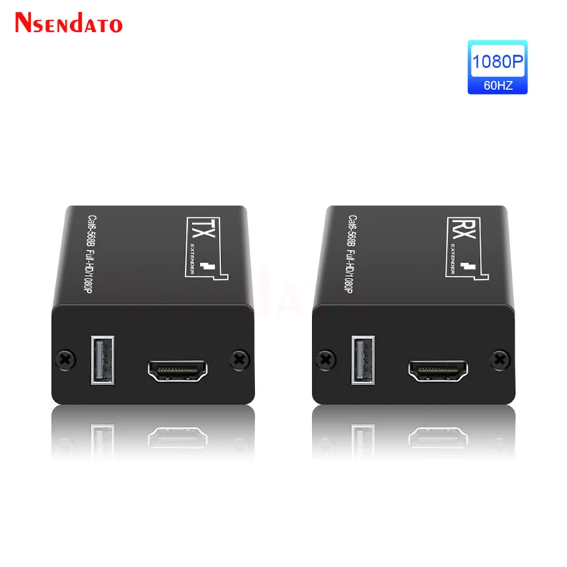 Extensor HDMI KVM USB por LAN Cat6 1080p