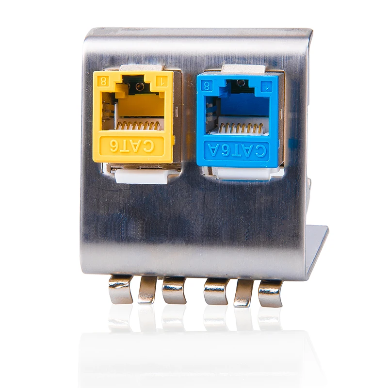 Soporte Keystone de 2 puertos para riel DIN de 35mm