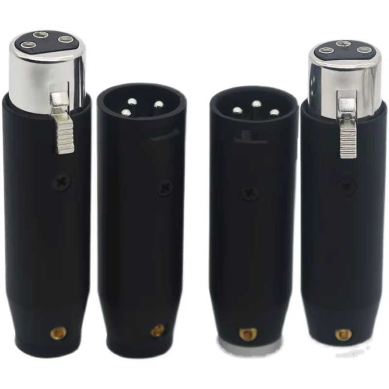 Conector XLR macho 3 pines con acabado negro mate