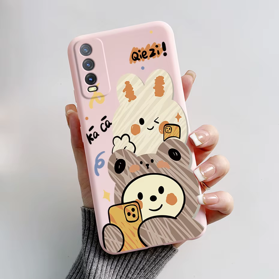 Funda con dibujos de conejo y panda