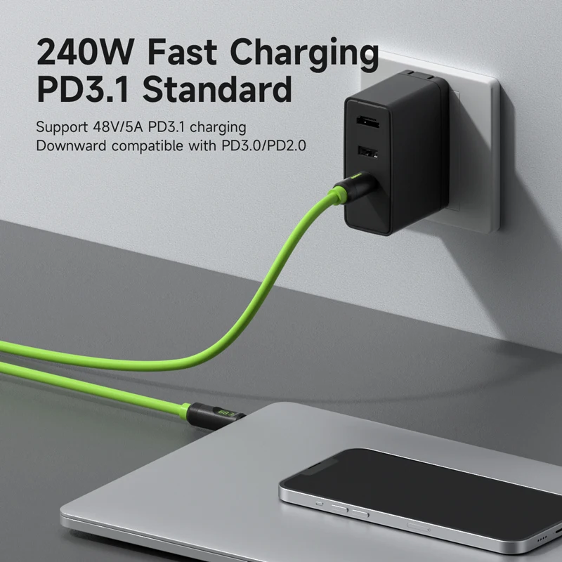 Cable USB-C Thunderbolt 4 240W Carga Rápida Vídeo 8K - imagen 3