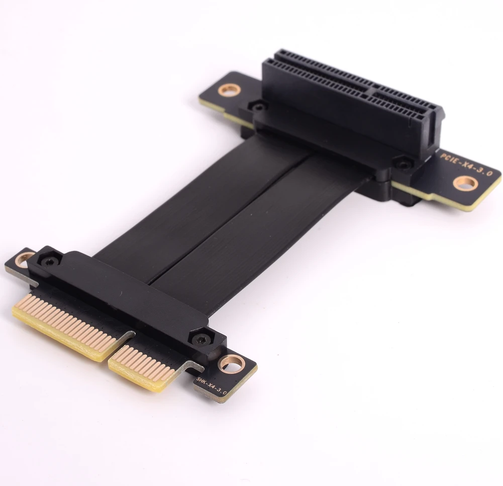 Ejemplo de instalación vertical de GPU con cable elevador
