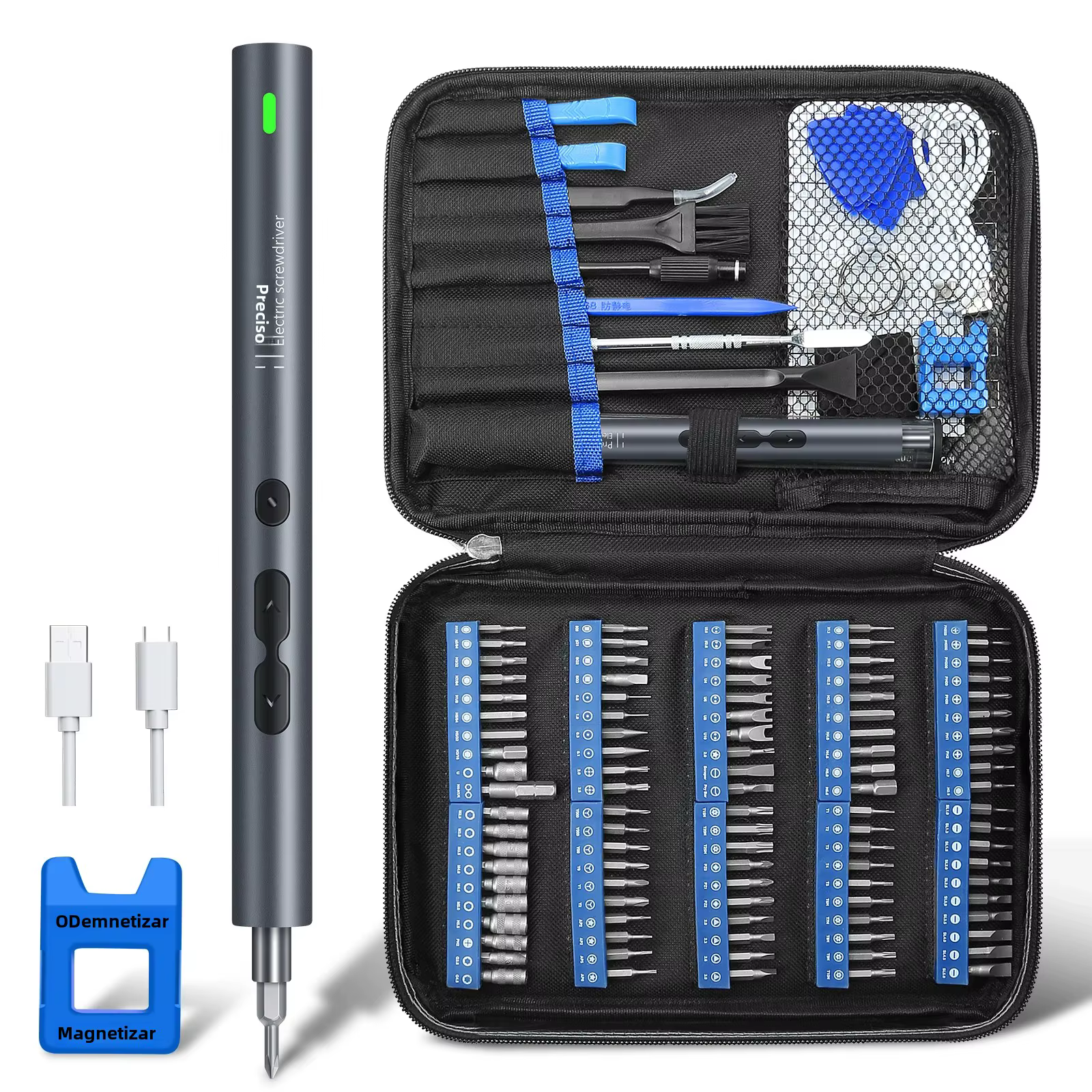 Destornillador Eléctrico de Precisión – Kit Recargable para Móvil y PC