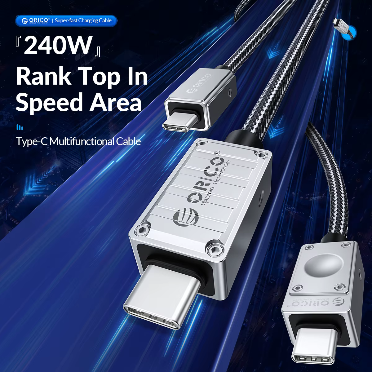 Cable USB4 240W Orico con conectores USB-C
