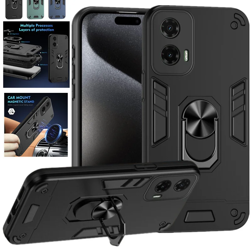 Funda militar Motorola Moto G35/G55/G75/G85 5G con anillo - imagen 2