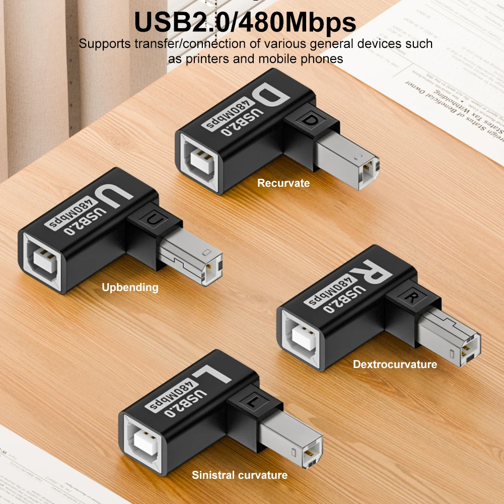 Adaptador USB para impresora y escáner USB-B 90° Macho Hembra - imagen 4