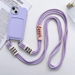 Funda iPhone con Cordón y Bolsillo TPU – Compatibilidad 15 Pro Max a XR