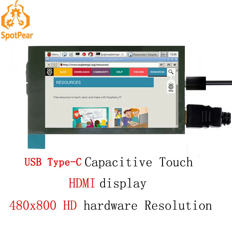 Pantalla Táctil LCD HDMI 7" para Raspberry Pi