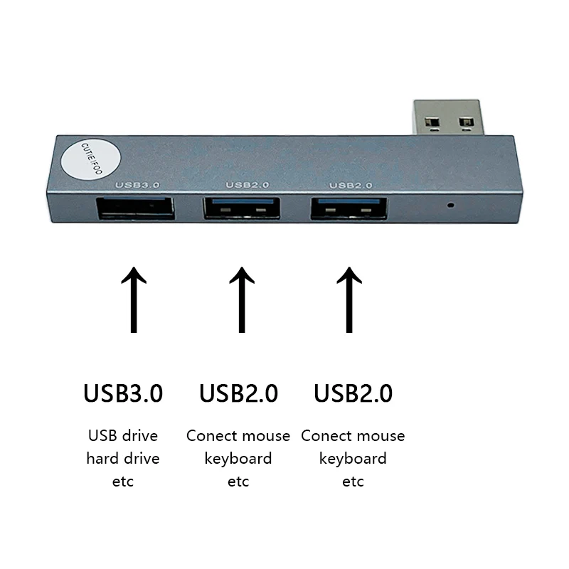 Hub USB 3 puertos vista frontal