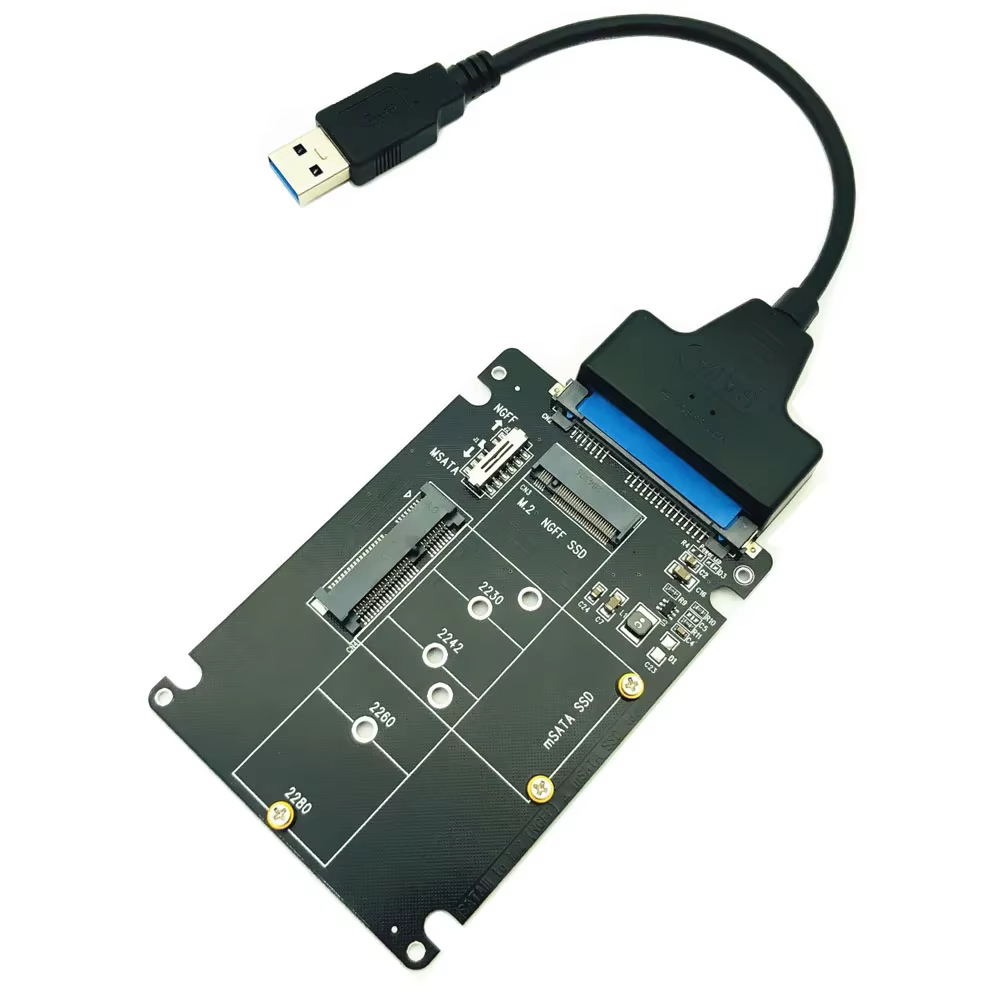 Convertidor y Adaptador mSATA M.2 SATA SSD a USB 3.0