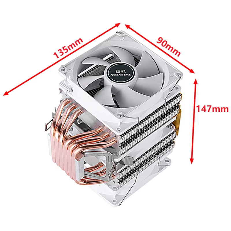 Disipador CPU Xuanfeng Doble Torre con Tubos de Calor AM5 LGA1700 - imagen 2