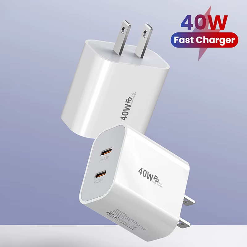 Cargador USB-C 40 W PD doble puerto con cable - imagen 3