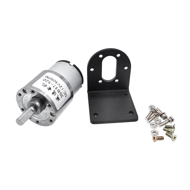 Motor eléctrico alto torque con caja de engranajes y soporte aluminio