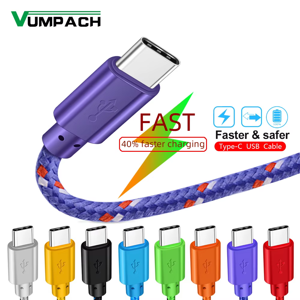 Cable USB C carga rápida para Huawei P10 P20 y Samsung S9 S10